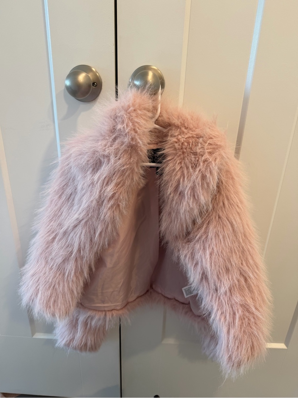 Pink Faux Fur Girls' Jacket - Plush Coat for Kids